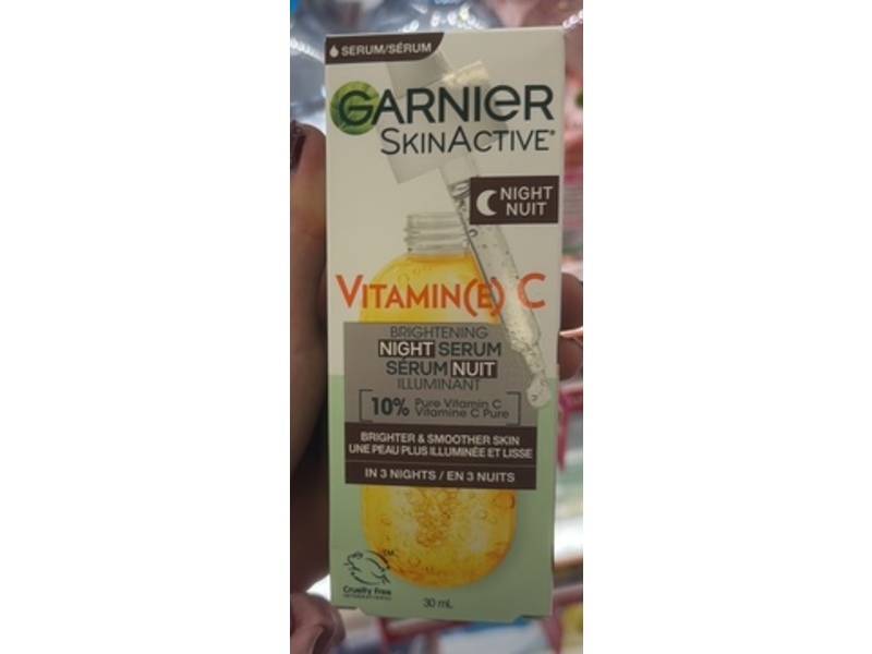 Garnier Skin Active Brightening Night Serum, Vitamin C, 30 mL