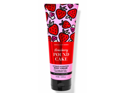 Bath & Body Works Hydration Body Cream, Strawberry Pound Cake, 8 oz/226 g