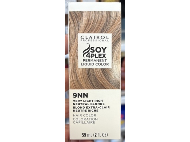 Clairol Professional Soy 4 Plex Permanent Liquide Color, 9NN Very Light Neutral Blonde, 2 fl oz/59 mL