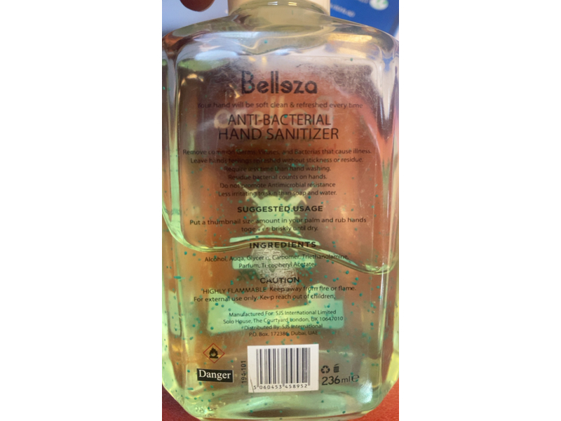 Belleza Anti-Bacterial Hand Sanitizer, 236 mL