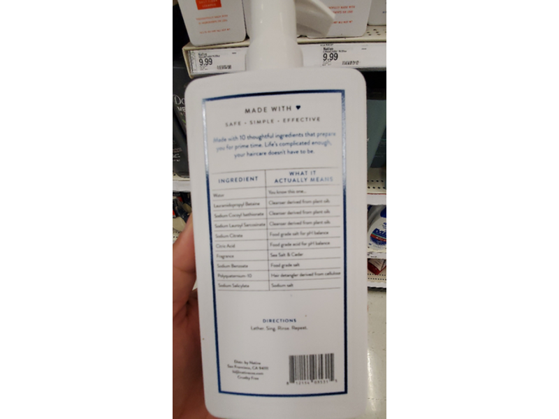 Native 2 In 1 Shampoo & Conditioner, Sea Salt & Cedar, 16.5 fl oz/487 mL