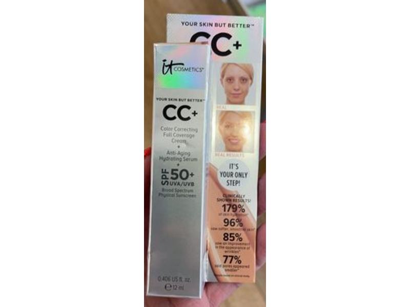 It Cosmetics Your Skin But Better CC+ Cream, Tan, SPF 50+, 0.406 fl oz/12 mL