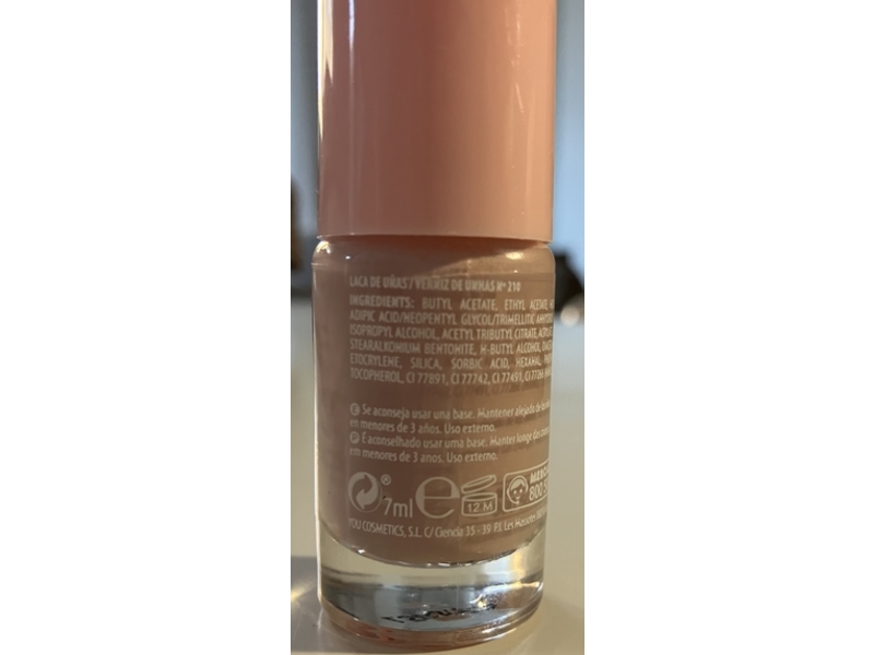 Deliplus Rose Quartz Nail Lacquer, 210 Nude, 7 mL