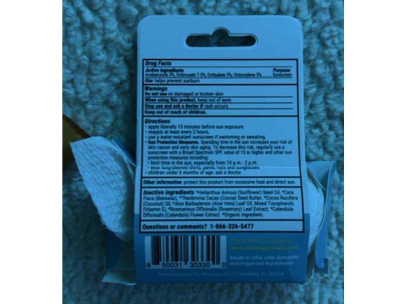 PhysAssist Oncology Unflavored Sunscreen Lip Balm, SPF 15, 0.45 oz/12.75 g, Pack Of 3