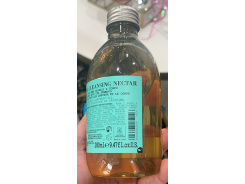 Davines Authentic Cleansing Nectar Hair & Body Oil Shampoo, Organic Carathame Oil, 9.47 fl oz/280 mL