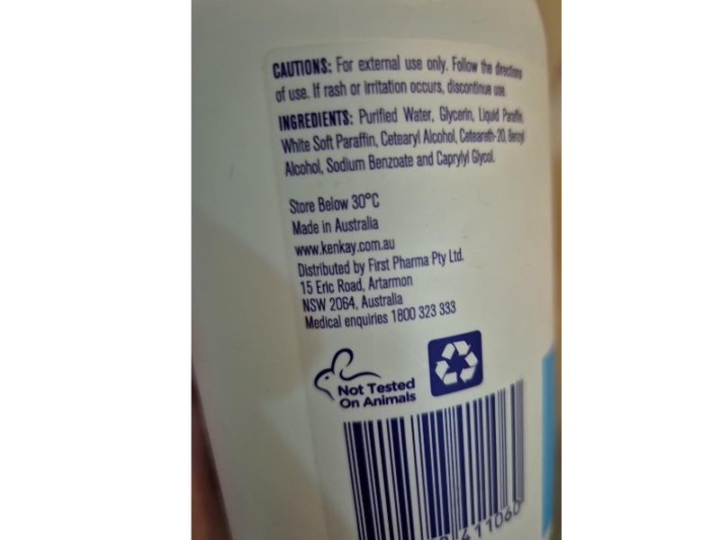 Kenkay Sorbolene Gentle Moisturizer & Skin Cleanser, 10% Vegetable Glycerin, 500 mL