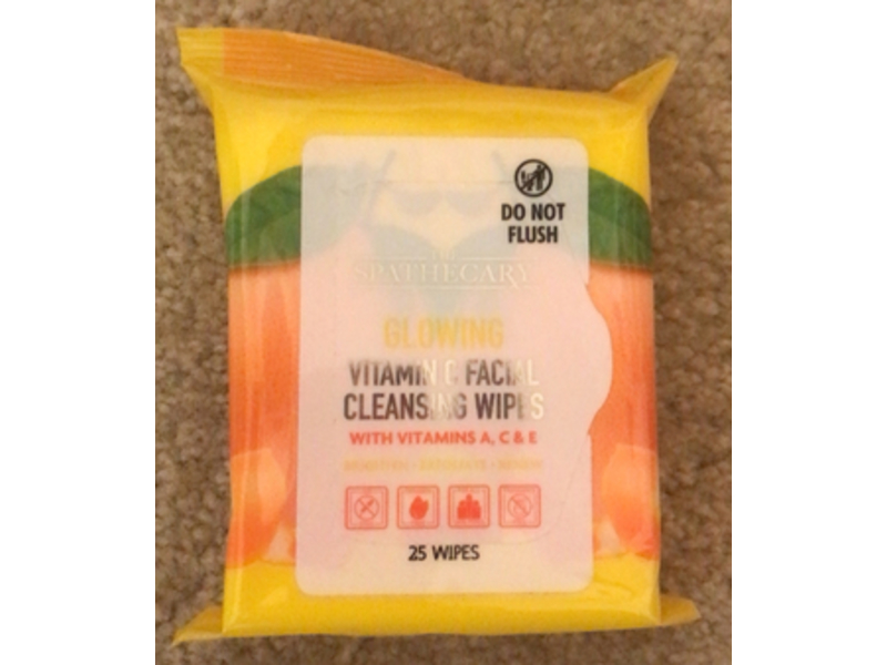 The Spathecary Glowing Facial Cleansing Wipes, Vitamin C, 25 count