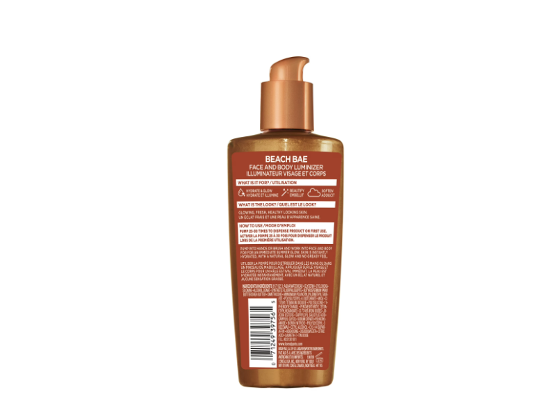 L'Oreal Paris Beach Bae Face & Body Luminizer, Light To Medium, 3.4 fl oz/100 mL
