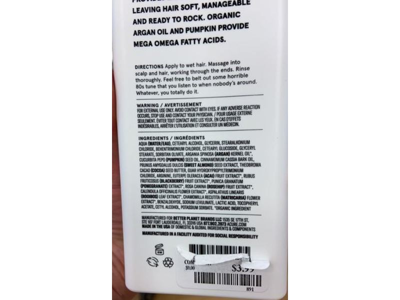 Acure Hair Wellness Ultra Hydrating Conditioner, Argan & Pumpkin, 12 fl oz/354 mL