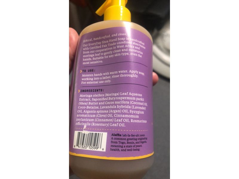 Alaffia Everyday Shea Hand Soap, Lavender Spice, 12 fl oz