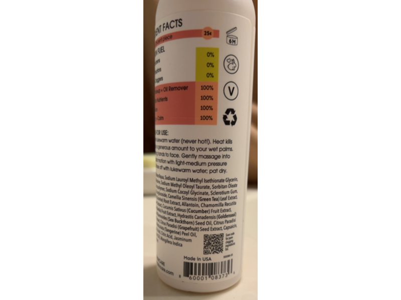 Clear Stem Gentle Clean Cleanser, Vitamin C + Goldenseal + Green tea, 6 fl oz/207 mL