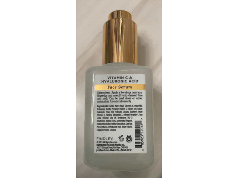 Findley Revitalizing & Brightening Facial Serum, Vitamin C + Hyaluronic Acid, 2 fl oz/59 mL