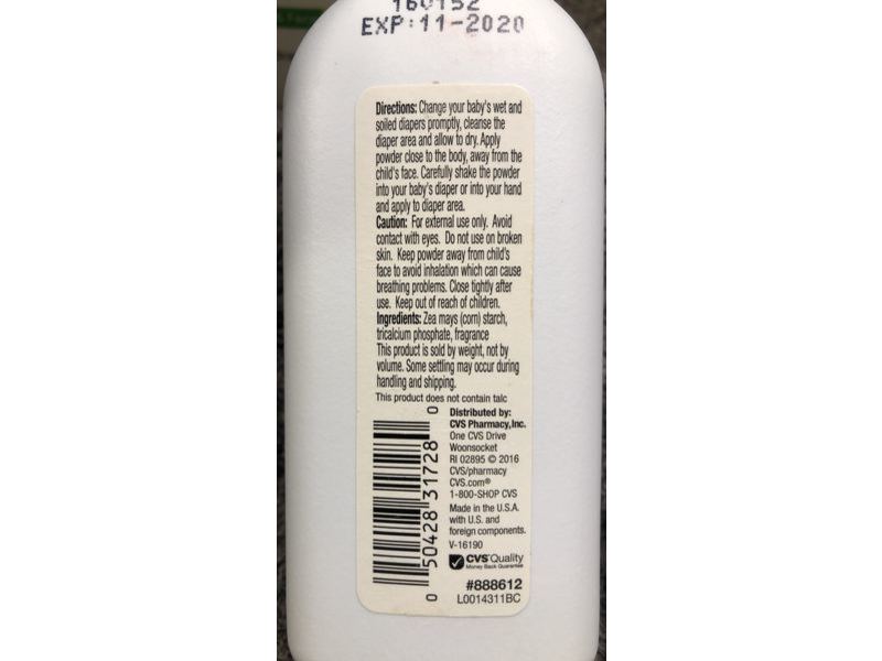 Cvs Health Cornstarch Baby Powder, Baby Fresh Scent, 4 oz/113 g