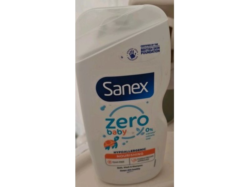 Sanex Baby Zero Nourishing Bath, Wash & Shampoo, 450 mL