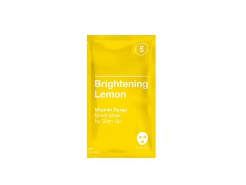 Glam Up Brightening Lemon Vitamin Surge Sheet Mask, 0.74 oz/21 g, 10 Count