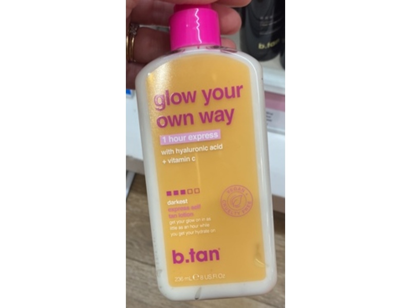 b.tan Glow Your Own Way 1 Hour Express Darkest Self Tan Lotion, 8 fl oz/236 mL