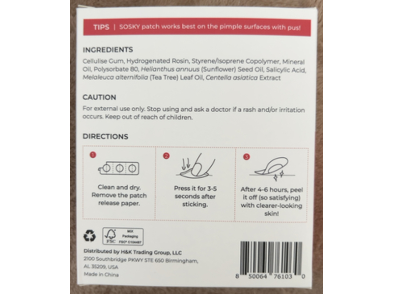 Sosky Invisible Pimple Patches, 48 Count