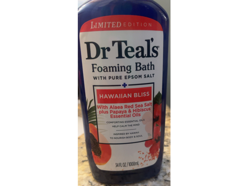 Dr Teal's Foaming Bath, Hawaiian Bliss, 34 fl oz/1000 mL