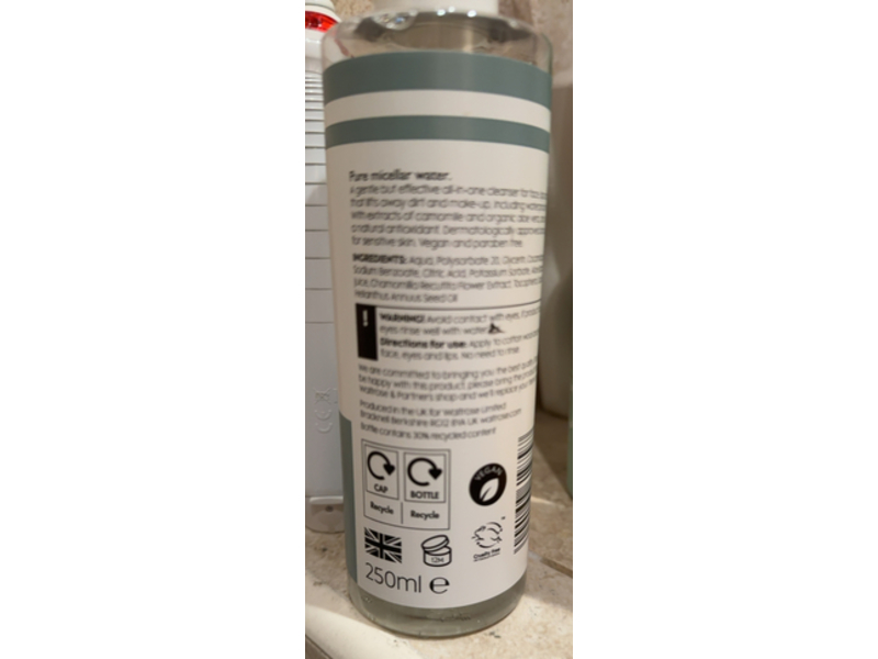 Waitrose Pure Micellar Water, 250 mL