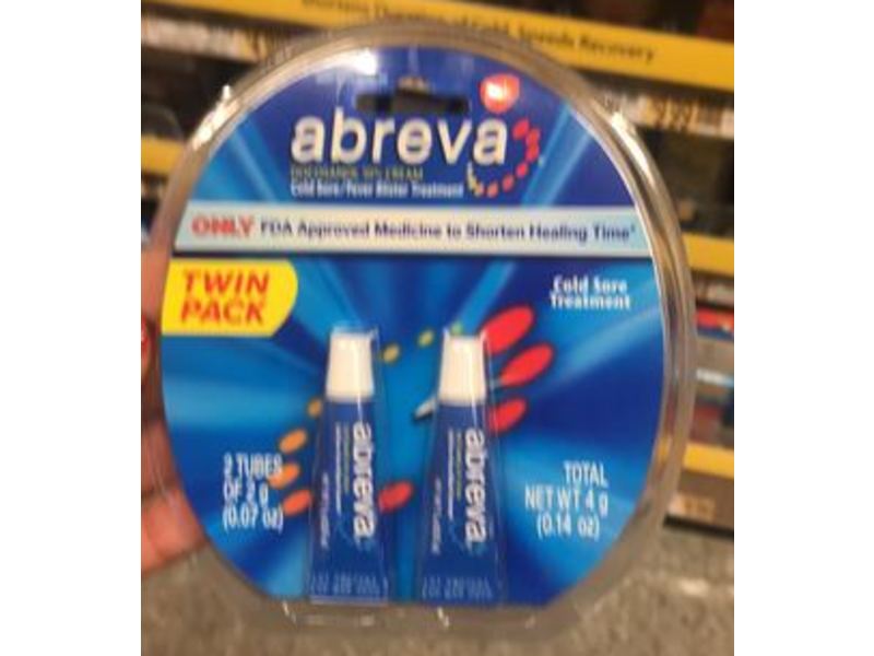 Abreva Cold Sore/Fever Blister Treatment, 0.14 oz/4 g, Pack Of 2
