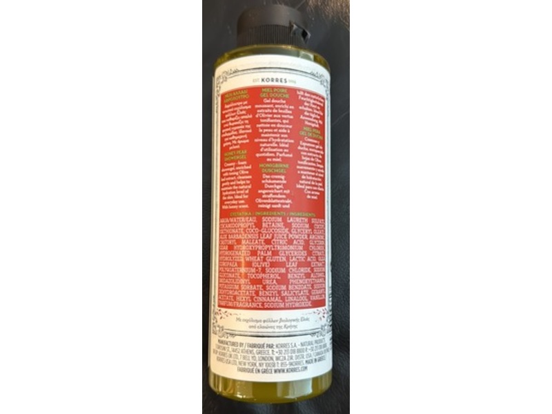 Korres Pure Greek Olive Shower Gel Trio, Sea Salt, Honey Pear, Olive Blossom, 8.45 fl oz/250 mL