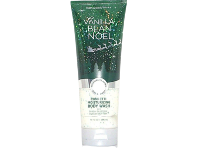 Bath & Body Works Vanilla Bean Noel Confetti Moisturizing Body Wash, Shea Butter + Cocoa Butter, 10 fl oz/296 mL