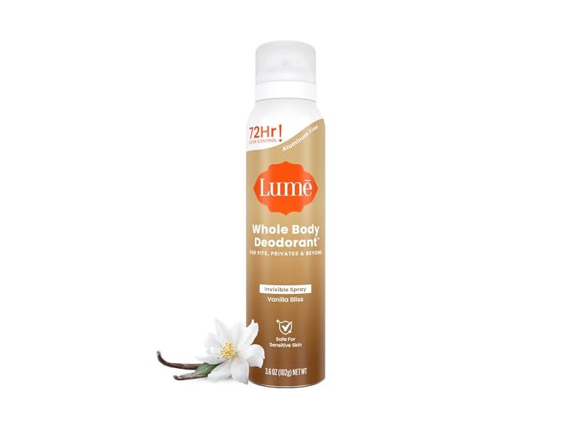 Lume Whole Body Deodorant Spray, Vanilla Bliss, 3.6 oz/102 g