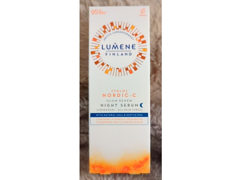 Lumene Nordic-C Skin Glow Renew Night Serum, 1.0 floz/30 mL