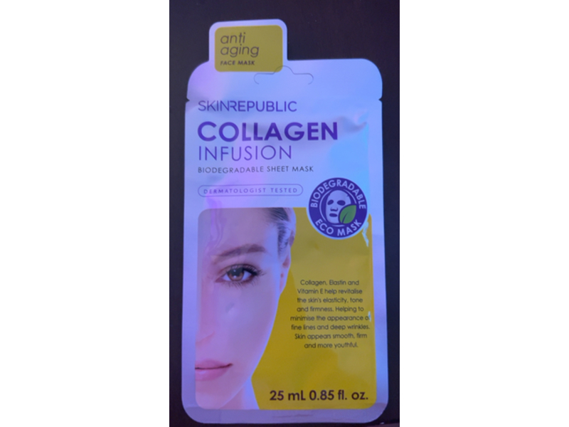 Skin Republic Collagen Infusion Face Sheet Mask, 0.85 fl oz/265 mL