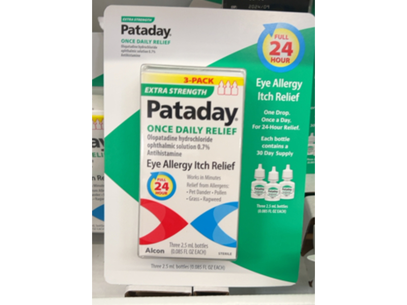 Alcon Pataday Once Daily Eye Allergy Itch Relief, 2.5 mL, 3 Count