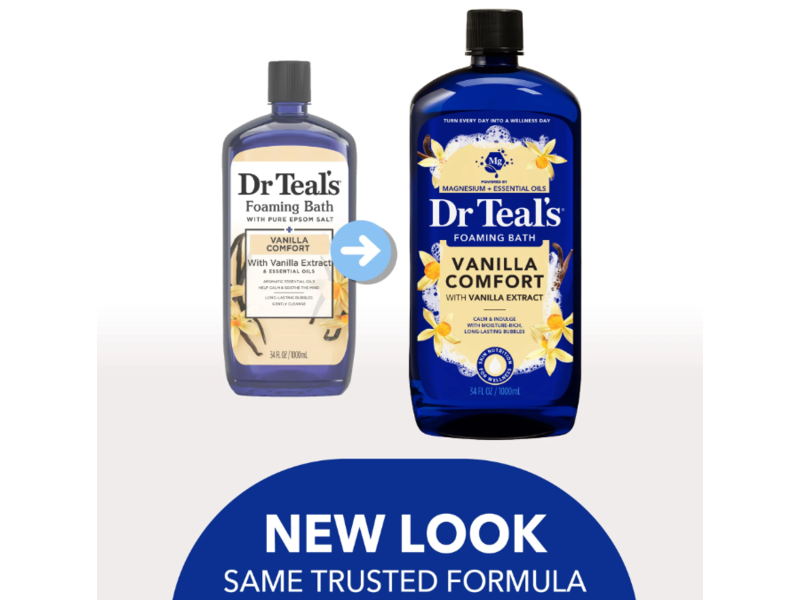 Dr Teal's Foaming Bath, Cozy Vanilla Season, 34 fl oz/1000 mL