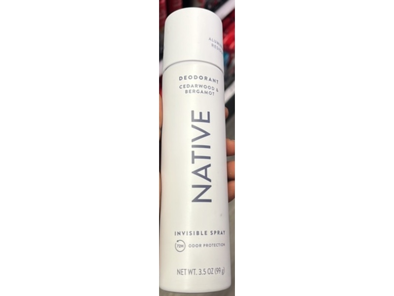 Native Invisible Spray Deodorant, Cedarwood & Bergamot, 3.5 oz/99 g