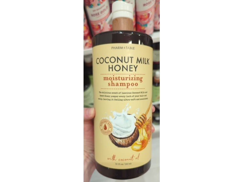 Pharm To Table Moisturizing Shampoo, Coconut Milk Honey, 32 fl oz/960 mL