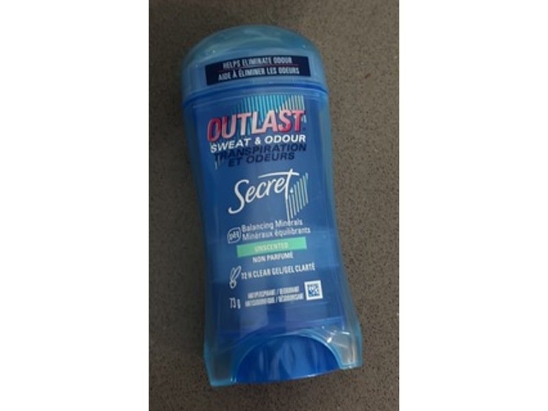 Secret Outlast Sweat & Odour Antiperspirant/Deodorant, Unscented, 2.6 oz/73 g, Pack Of 6