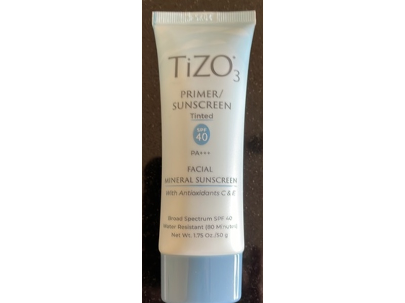 Tizo3 Primer/Sunscreen Facial Mineral Sunscreen, Tinted SPF 40, 1.75 oz/50 g