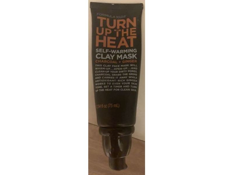 Formula 10.0.6 Turn Up The Heat Self-Warming Clay Mask, Charcoal + Ginger, 2.54 fl oz/75 mL