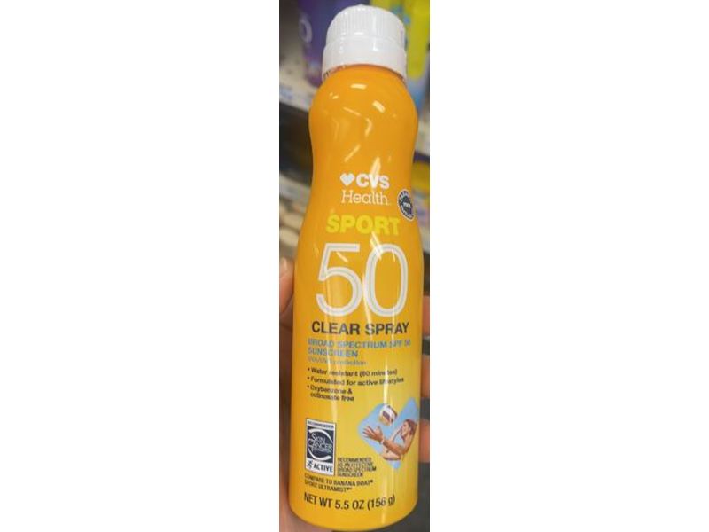 Cvs Health Sport Clear Sunscreen Spray SPF 50, 5.5 oz/156 g