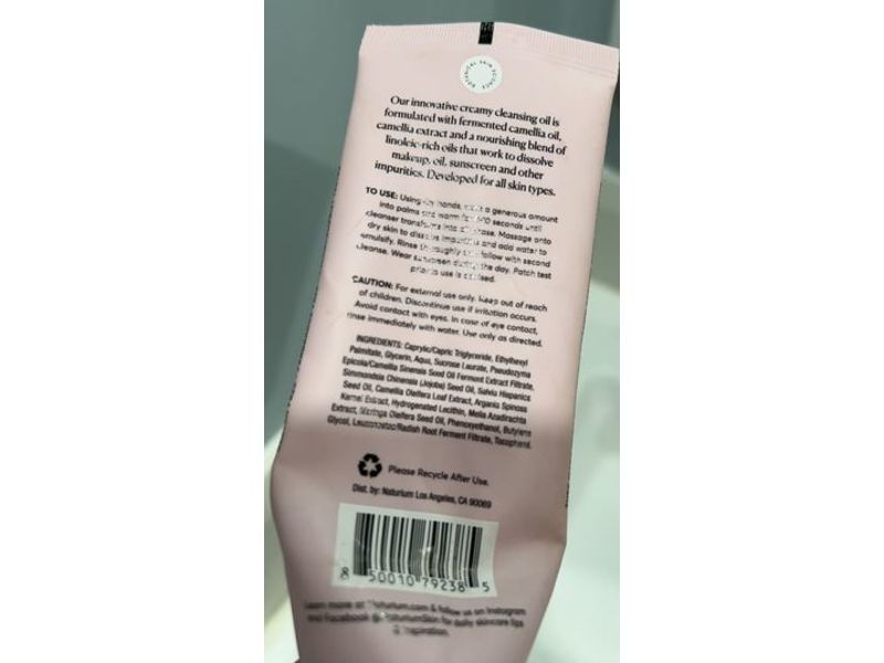 Naturium Camellia Creamy Cleansing Oil, Fermented Camellia Oil & Extract, 3.5 fl oz/103.5 mL