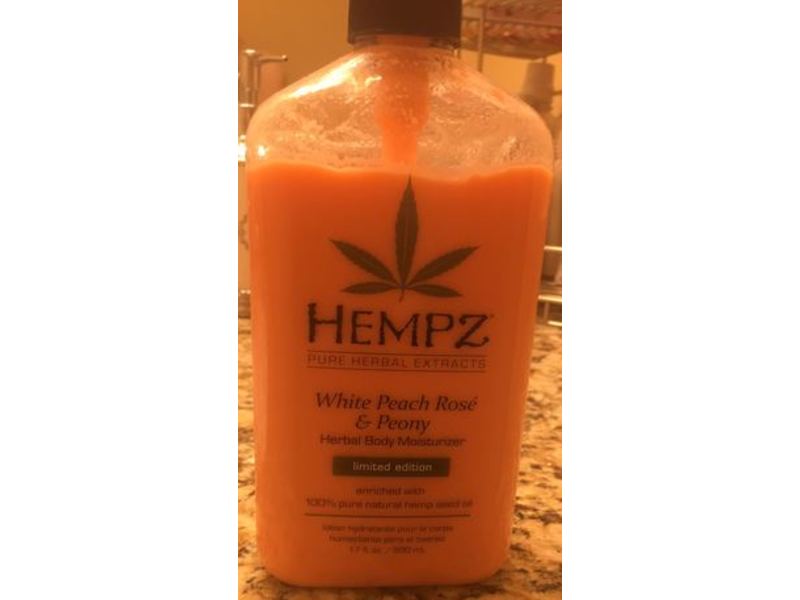 Hempz Herbal Body Moisturizer, White Peach Rose & Peony, 17 fl oz/500 mL