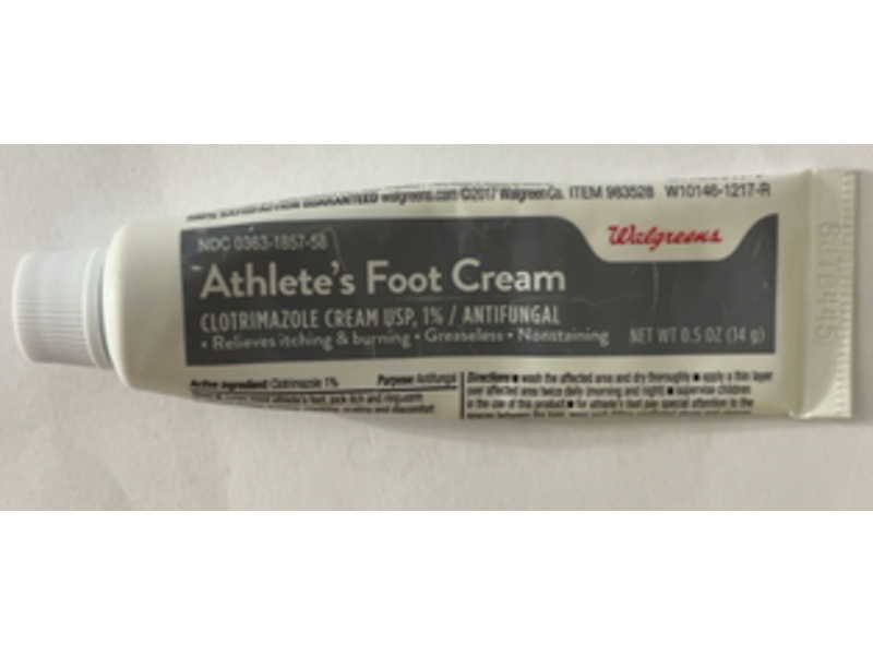 Walgreens Athlete's Foot Cream, Clotrimazole 1%, 0.5 oz/14 g