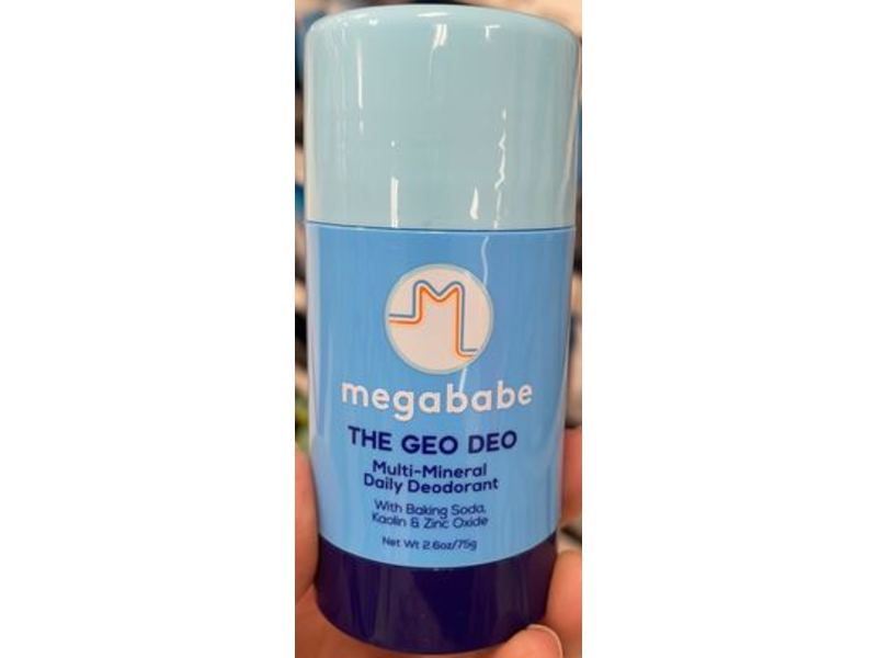 Megababe The Geo Deo Multi-Mineral Daily Deodorant, Baking Soda, Kaolin & Zinc Oxide, 2.6 oz/75 g