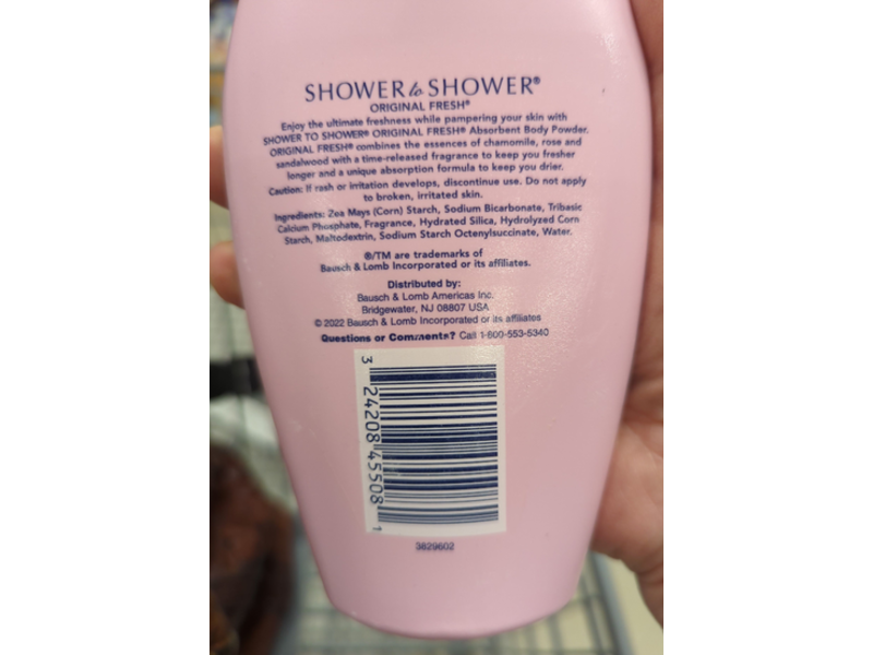 Shower To Shower Absorbent Body Powder, Original Fresh, 8 oz/226 g