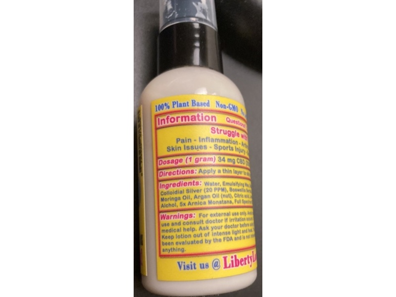 Liberty Lotion The Best Miracle Lotion, 2000 mg CBD