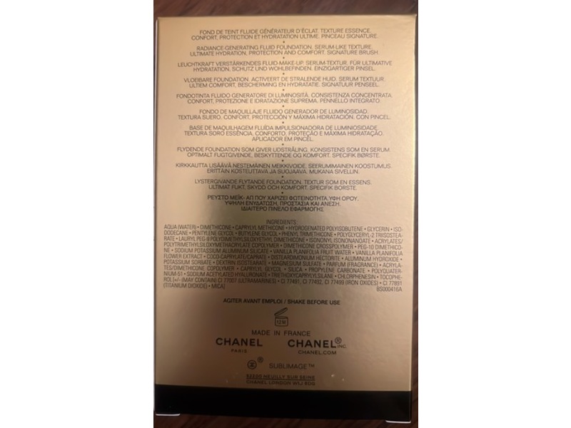 Chanel Sublimage L'Essence De Teint Serum Foundation, B20, 1.35 fl oz