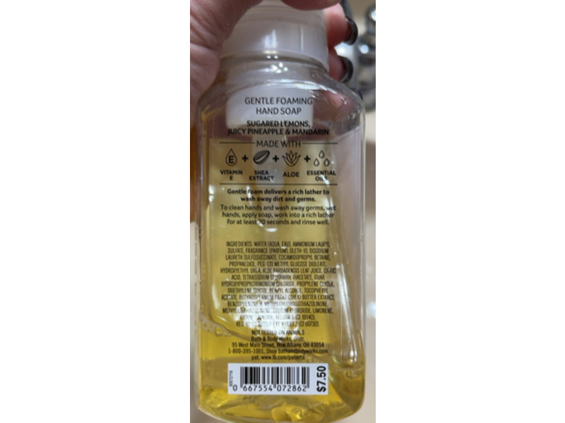 Bath & Body Works Sun Washed Gentle Foaming Hand Soap, Aloe Water, 8.75 fl oz/259 mL