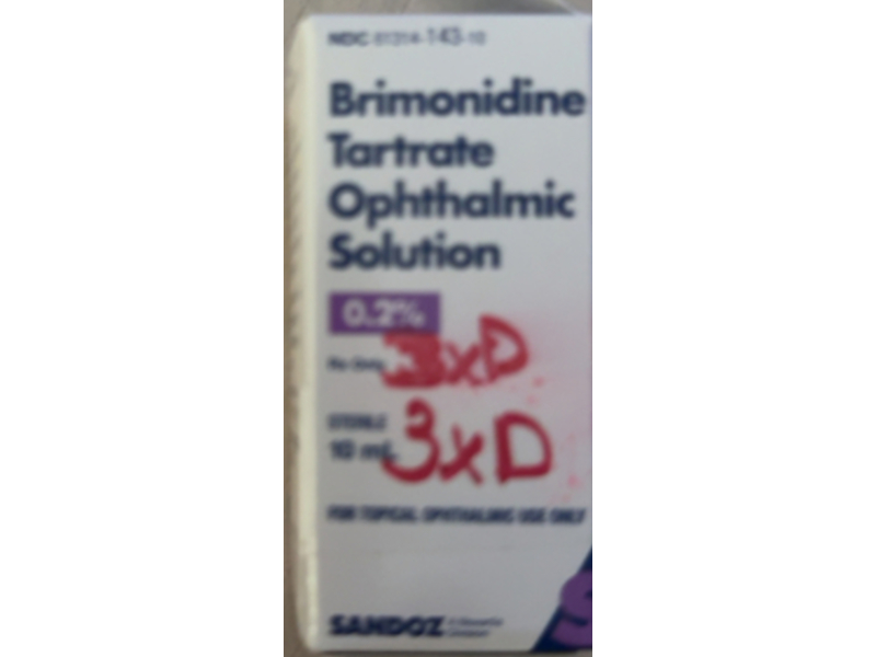 Brimonidine Tartrate Ophthalmic Solution 0.2%, 10 mL, Sandoz (Rx)