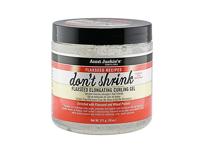 Aunt Jackie's Flaxseed Recipes Flaxseed Elongating Curling Gel, Don't Shrink, 18 oz/511 g