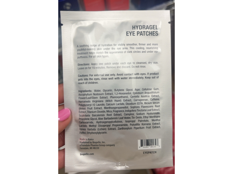 Biopelle Hydragel Eye Patches, 6 mL, 1 Pair