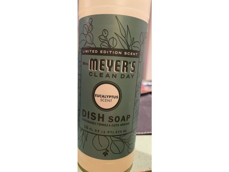Mrs. Meyer's Clean Day Dish Soap, Eucalyptus Scent, 16 fl oz/473 mL