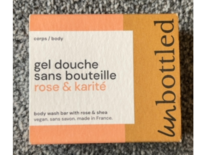 Unbottled Body Wash Bar, Rose & Karite, 110 g